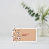 Dotty Hearts kraft Place Card Plaatskaartje (Staand voorkant)