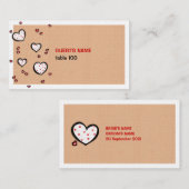 Dotty Hearts kraft Place Card Plaatskaartje (Voorkant / Achterkant)
