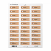 Dotty Hearts kraft Return Address Label (Full Sheet)