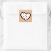 Dotty Hearts kraft vierkante Sticker (Tas)