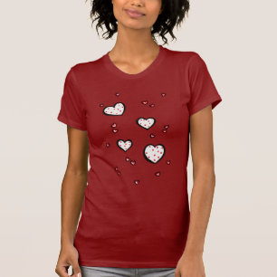 Dotty Hearts Red Dames T-shirt