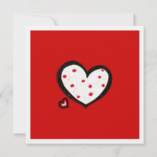 Dotty Hearts red Square Weddenschap Kaart (Achterkant)
