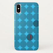 Dotty Monogram in rood en in Aqua Case-Mate iPhone Case (Achterkant)
