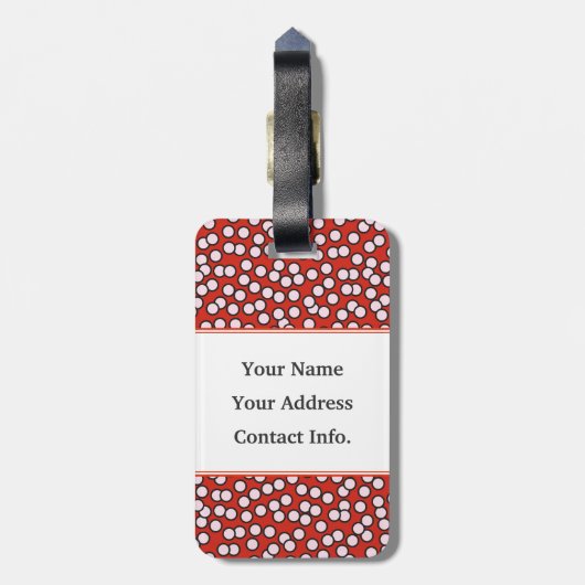 Dotty Monogram Patroon Bagagelabel (Achterkant verticaal)