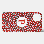 Dotty Monogram Patroon Case-Mate iPhone Case (Achterkant (horizontaal))