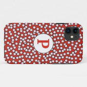 Dotty Monogram Patroon Case-Mate iPhone Case (Achterkant (horizontaal))