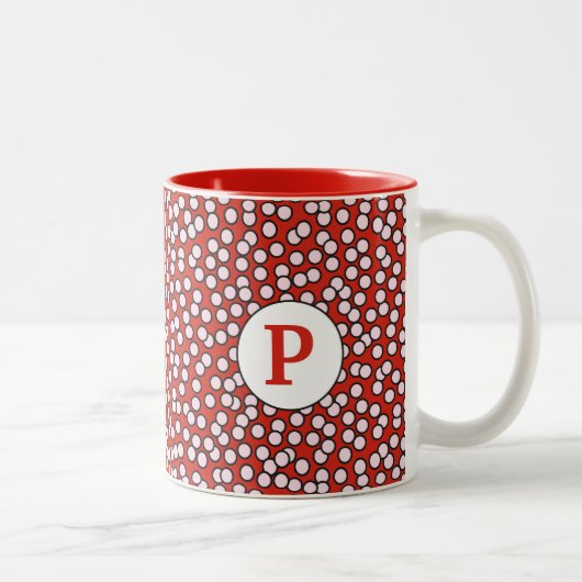 Dotty Monogram Patroon Tweekleurige Koffiemok (Rechts)