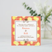 Dotty (Oranje sorbet) bruiloft Kaart (Staand voorkant)