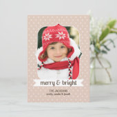 Dotty over Kerstmis Moderne Foto Holiday Card Feestdagenkaart (Staand voorkant)