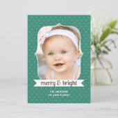 Dotty over Kerstmis Ultramarine Foto Holiday Feestdagenkaart (Staand voorkant)