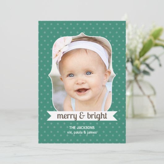 Dotty over Kerstmis Ultramarine Foto Holiday Feestdagenkaart (Staand voorkant)