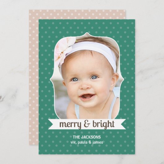 Dotty over Kerstmis Ultramarine Foto Holiday Feestdagenkaart (Voorkant / Achterkant)