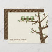 Dotty Owl Triplets Bedankt kaarten uitnodiging (Voorkant / Achterkant)