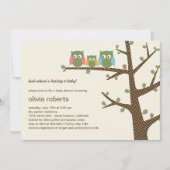 Dotty Owls Baby shower Invitation Kaart (Voorkant)