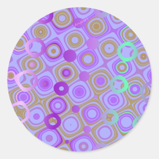 Dotty Paars 1 Classic Round Sticker AH2010 (Voorkant)