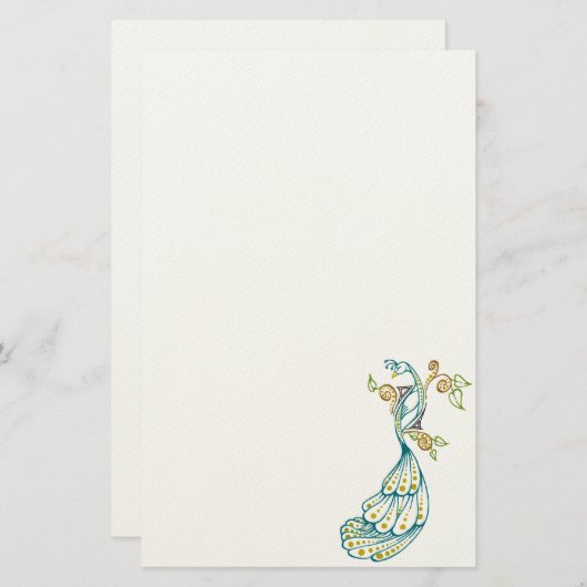 Dotty Peacock Color Briefpapier (Voorkant / Achterkant)