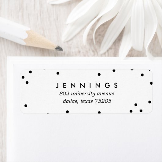 Dotty Return Adres Sticker // Zwart & Wit (Insitu)
