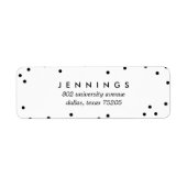 Dotty Return Adres Sticker // Zwart & Wit (Voorkant)