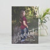 Dotty Silver Graduation Aankondigingen (Staand voorkant)