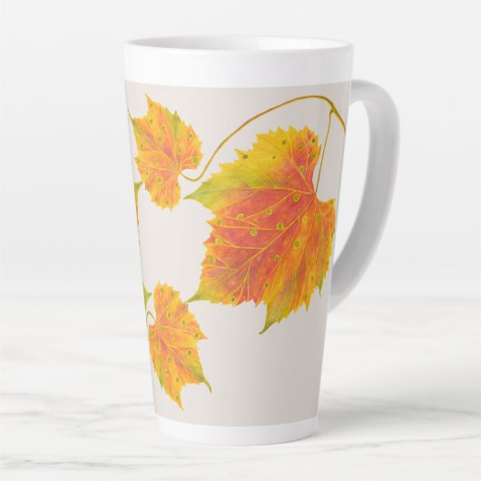 Dotty Spotty Herfst op een Grote Latte Mok (Rechterhoek)