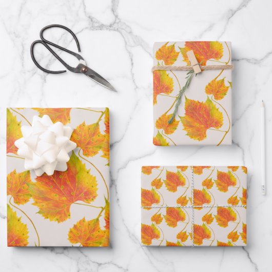 Dotty Spotty Herfst op een papierset met onmiddell Inpakpapier Vel (Voorkant)