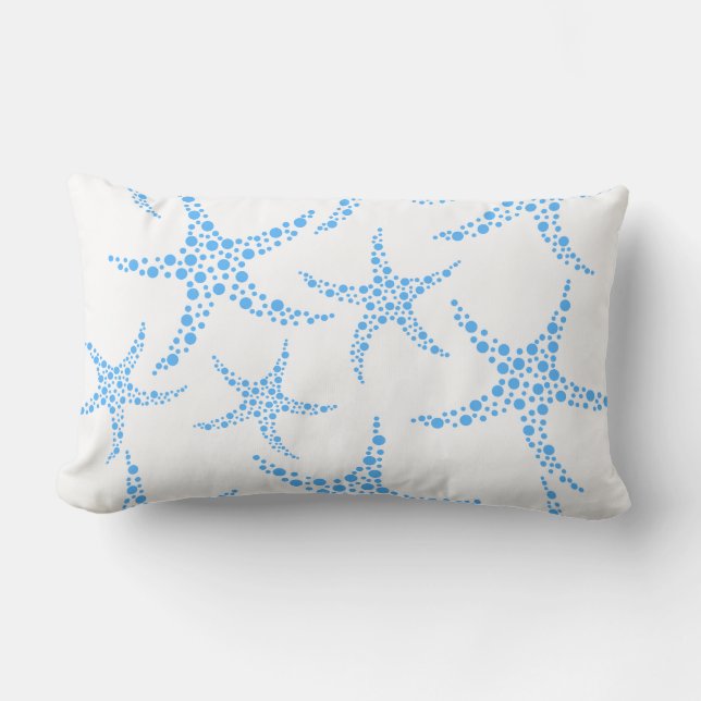 Dotty Starfish Pattern in Blue and White. Kussen (Voorkant)