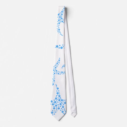 Dotty Starfish Pattern in Blue and White. Stropdas (Voorkant)