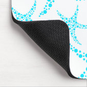 Dotty Starfish Pattern in Turquoise and White. Muismat (Hoek)