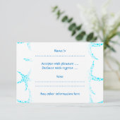 Dotty Starfish Pattern in Turquoise and White. RSVP Kaartje (Staand voorkant)