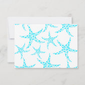 Dotty Starfish Pattern in Turquoise and White. RSVP Kaartje (Achterkant)
