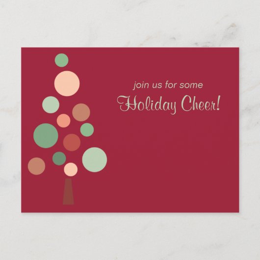 Dotty Tree Holiday Uitnodiging Briefkaart (Voorkant)
