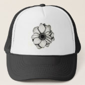 Dotwork Flower Trucker Hat Trucker Pet (Voorkant)