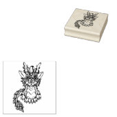 Douane 2.5"x 2.5"Rubberzegel Aziatische Draak Rubberstempel (Gestempeld)