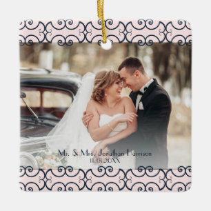Douane 2 Foto nam het Gouden Elegante Huwelijk van Keramisch Ornament