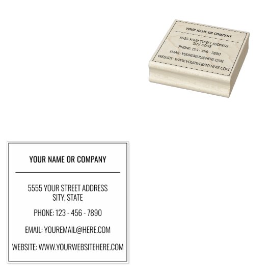 Douane Adres Contact Informatie Rubber Stempel (Gestempeld)