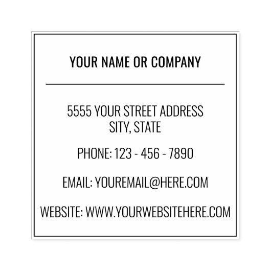 Douane Adres Contact Informatie Rubber Stempel (Afrduk)