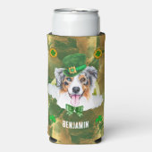 Douane Australian Shepherd Gold St. Patricks Day Seltzer Blikjeskoeler (Seltzer Voorkant)