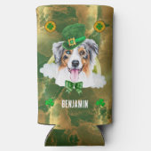 Douane Australian Shepherd Gold St. Patricks Day Seltzer Blikjeskoeler (Achterkant)
