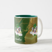 Douane Australian Shepherd Gold St. Patricks Day Tweekleurige Koffiemok (Voorkant rechts)