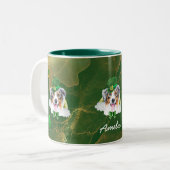 Douane Australian Shepherd Gold St. Patricks Day Tweekleurige Koffiemok (Voorkant links)
