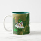 Douane Australian Shepherd Gold St. Patricks Day Tweekleurige Koffiemok (Links)