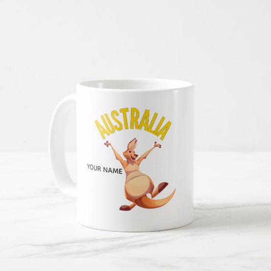 Douane Australische Voetbalfan Kangoeroe Mok (Voorkant links)