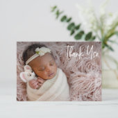 Douane Baby Girl Shower Dank je geboorte Bedankkaart (Staand voorkant)