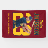 Douane Baseball Speler Nummer Aangepaste Foto Spandoek (Horizontaal)