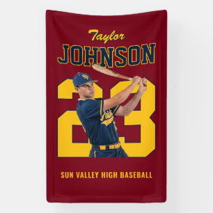 Douane Baseball Speler Nummer Aangepaste Foto Spandoek