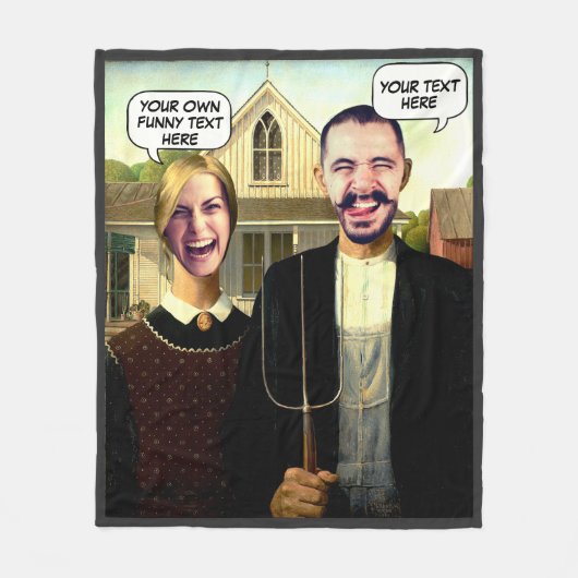 Douane beroemde het schilderen gezicht in gat fleece deken (Voorkant)