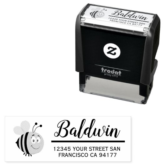 Douane-bijennaam klinken Wreatreturn Zelfinktende Stempel (In situ)