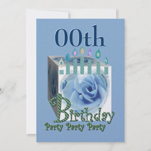 DOUANE Birthday Party Invitation - BLUE Kaart (Voorkant)