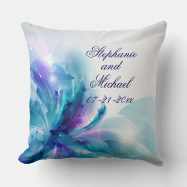 Douane Blauw & Paarse Abstracte Huwelijkskussen Kussen