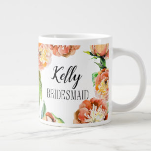 Douane bloemen bruidsmeisje mok